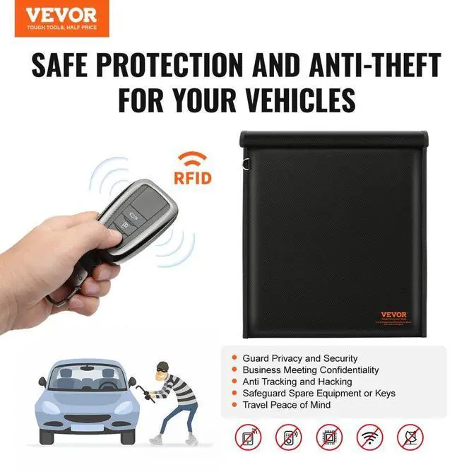 Alt view image 2 of 7 - VEVOR Faraday Bag, Faraday Pouch Set for Laptop (16.9 x 15), Fireproof & Waterproof Faraday Signal Blocking Holder for Car Keys, Phones & Tablets, Anti-Theft Pouch & Anti-Hacking Case Blocker, Black