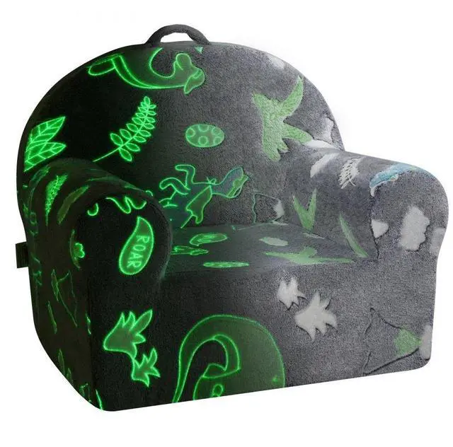 Main image of VEVOR Toddler Chair, Kids Armchair Comfy, Toddler Couch Sofa Bed Glow in The Dark, Kids Chair Seat Playroom Furniture for Kids Girls & Boys, Grey