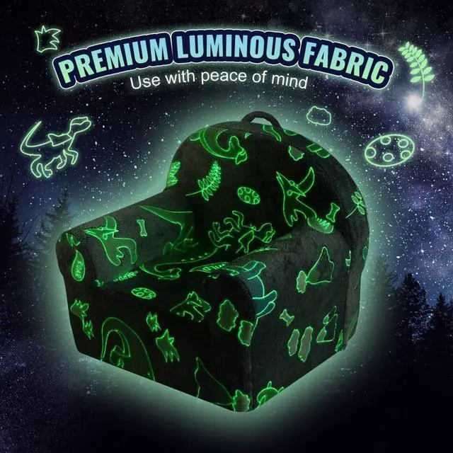 Alt view image 3 of 7 - VEVOR Toddler Chair, Kids Armchair Comfy, Toddler Couch Sofa Bed Glow in The Dark, Kids Chair Seat Playroom Furniture for Kids Girls & Boys, Grey