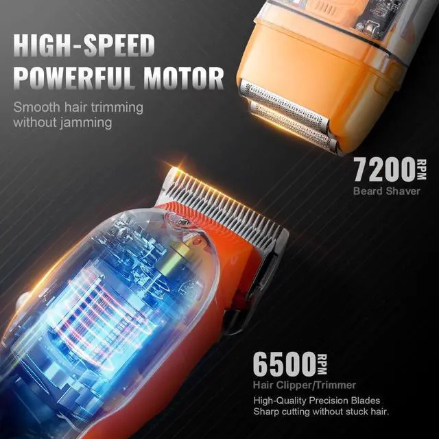 Alt view image 6 of 7 - VEVOR Professional Hair Clipper for Men 3-in-1 Hair Clipper Trimmer & Shaver Set