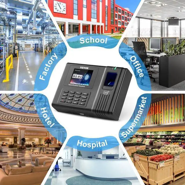 Alt view image 6 of 7 - VEVOR Time Clock, Employee Attendance Machine with Fingerprint, RFID and PIN Punching in One, Standalone Biometric Clock in Machine for Employees Small Business with 5 RFID Cards & No Monthly Fees