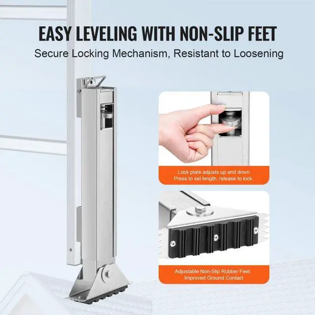 Alt view image 3 of 7 - VEVOR Ladder Levler 11.4 inch Expansion Length Leveling Tool Quick Release