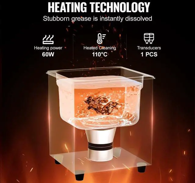 Alt view image 3 of 7 - VEVOR Professional Jewelry Cleaning Machine, 2L Jewelry Cleaner Ultrasonic Machine with Heater & Timer, Digital Ultrasonic Cleaner for Cleaning Denture Dental Oral Irrigator Parts Retainer Glasses