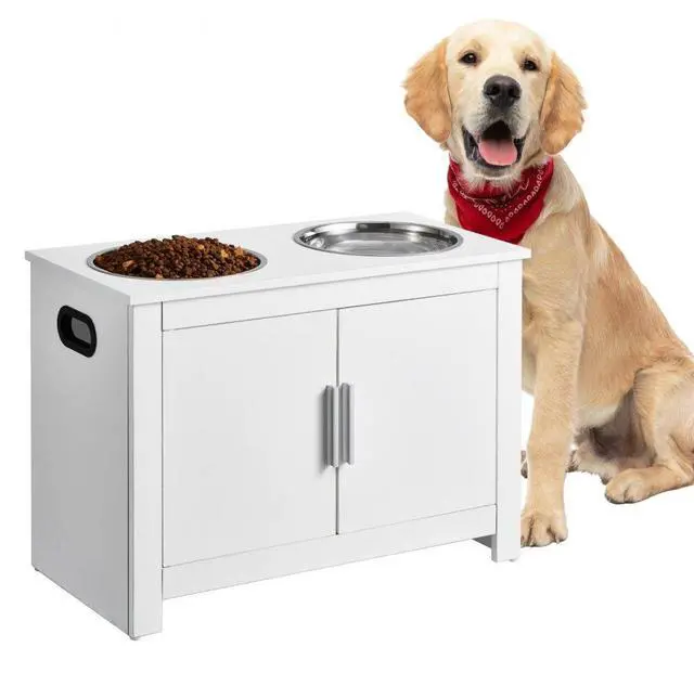 Main image of VEVOR Pet Feeding Station w/ 2 Elevated Dog Bowls Dog Food & Toy Storage Cabinet