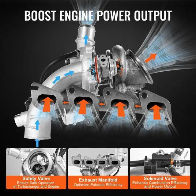 Alt view image 6 of 7 - VEVOR  Turbo Turbocharger Kit with Valve Chevy Chevrolet Cruze 2011-2019 1.4T