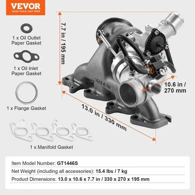 Alt view image 7 of 7 - VEVOR  Turbo Turbocharger Kit with Valve Chevy Chevrolet Cruze 2011-2019 1.4T