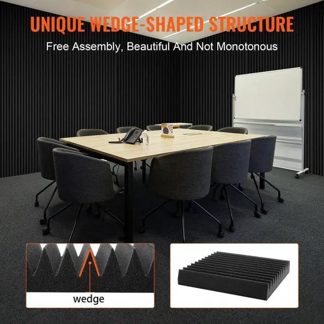 Alt view image 6 of 7 - VEVOR Acoustic Foam Panels 50 Pack 12 x 12 x 2 in for Studio Wall and Ceiling