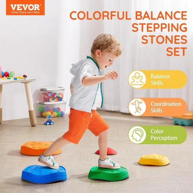 Alt view image 2 of 7 - VEVOR Kids Balance Stepping Stones Sensory Obstacle Course 5 PCS Outdoor Indoor