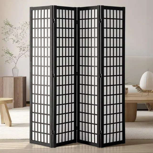 Main image of VEVOR  Room Divider, 4 Panel Japanese Room Divider, Wood Folding Privacy Screen Indoor, Japanese Partition Dividers Portable Decoration Screens, for Room Separation Home Office Restaurant & Bedroom
