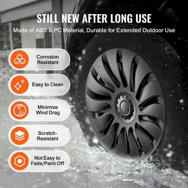 Alt view image 6 of 7 - VEVOR 19" Wheel Rim Cover for 2021-2023 Model Y Hubcap with Valve Nozzle Hole