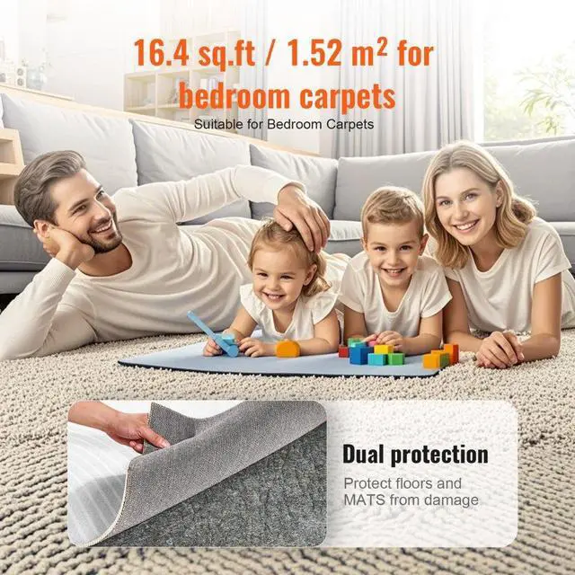 Alt view image 6 of 7 - VEVOR Non Slip Rug Pad Gripper 8' x 10' Carpet Mat 0.24" Thick for All Floor