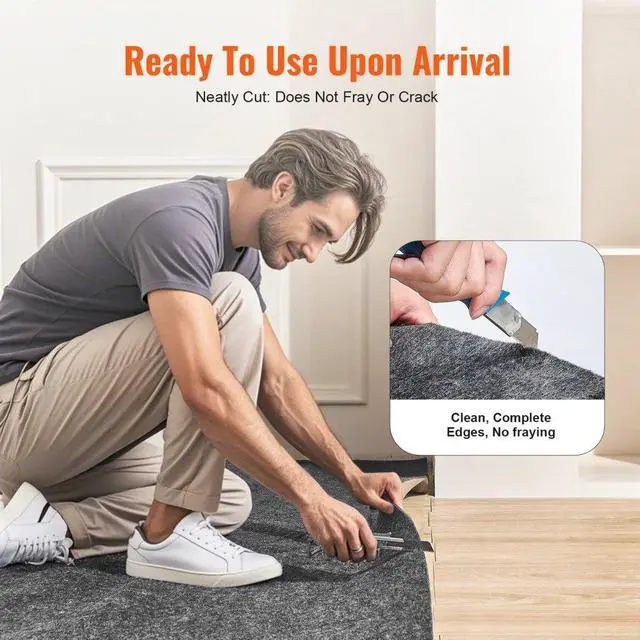 Alt view image 5 of 7 - VEVOR Non Slip Rug Pad Gripper 8' x 10' Carpet Mat 0.24" Thick for All Floor