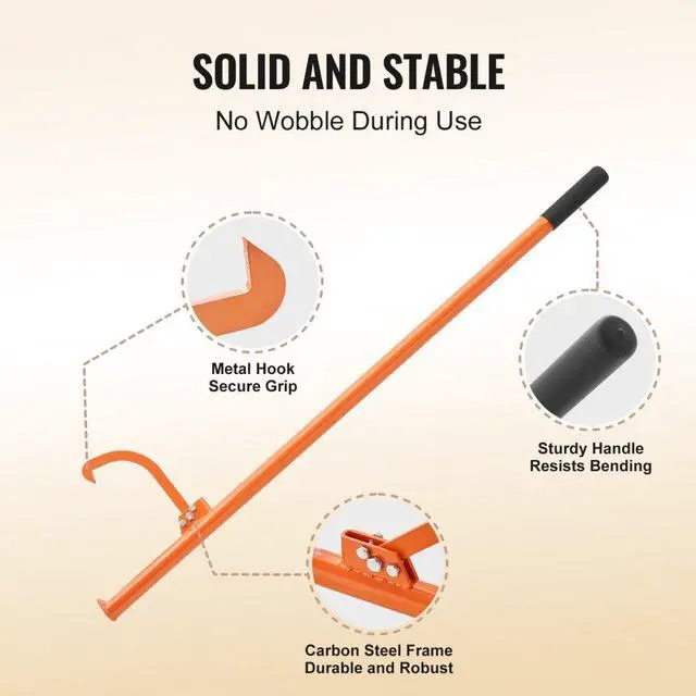 Alt view image 5 of 7 - VEVOR Cant Hook Tool 59 in Heavy Duty Steel Log Roller Forestry Logging Tools