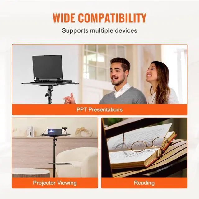 Alt view image 6 of 7 - VEVOR  Projector Stand, Projector Floor Stand Adjustable Height from 31.3 to 67.3 in, DJ Equipment, Projector Mount with Tray, Ideal for Outdoor Movies, Home, Office, Stage and Studio, Max Load Capac