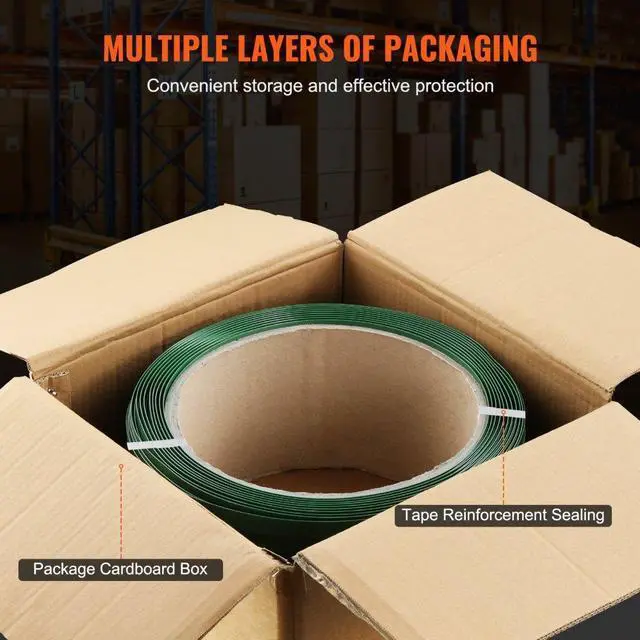 Alt view image 6 of 7 - VEVOR Packaging Polyester PET Strapping Roll 0.63" x 0.03" x 1000' Banding Strap