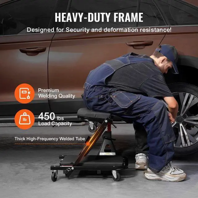 Alt view image 3 of 7 - VEVOR 40 in Foldable Z Garage Creeper Mechanic Creeper Stool 450 lbs Capacity