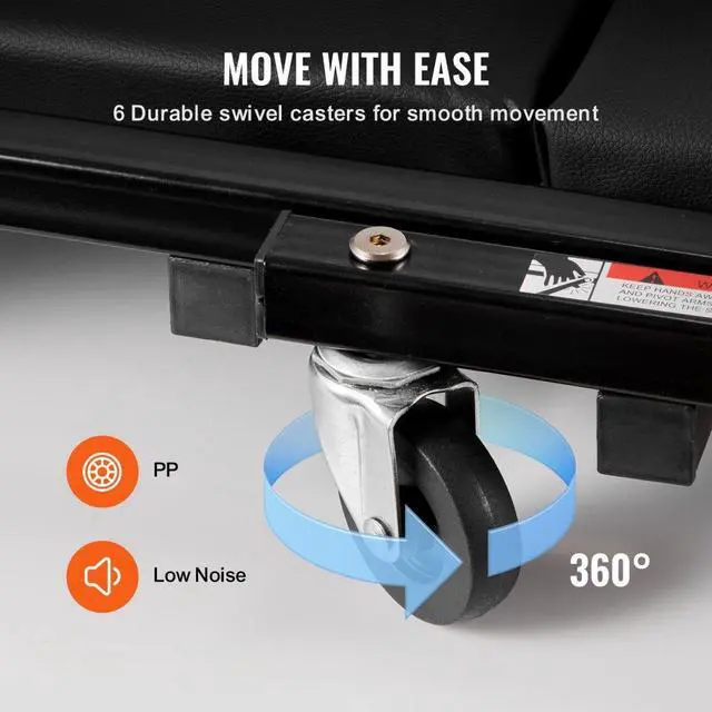 Alt view image 5 of 7 - VEVOR 40 in Foldable Z Garage Creeper Mechanic Creeper Stool 450 lbs Capacity