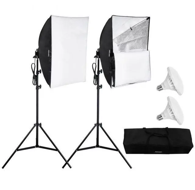 Main image of VEVOR Softbox Lighting Kit 24 in x 24 in 30W 5500K LED Bulbs Adjustable Stand