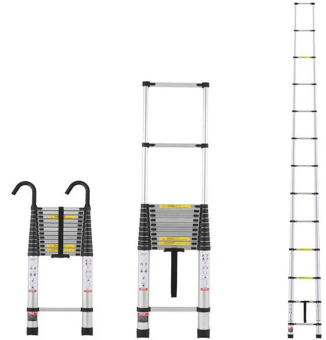 Main image of VEVOR Telescoping Ladder, 16.4FT Aluminum Lightweight Extension Ladder, Multi-button Retraction Collapsible Ladder, 375 LBS Capacity with Non-slip Feet, Portable Compact Ladders for Home, RV, Loft