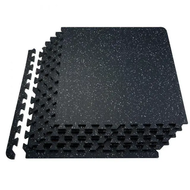 Main image of VEVOR 12 PCS 0.56" Thick Gym Floor Mats, 24" x 24" EVA Foam & Rubber Top Interlocking Workout Floor Mats with 48 sq.ft Coverage, Waterproof Exercise Puzzle Flooring for Gym, Home, Garage, Basement, B