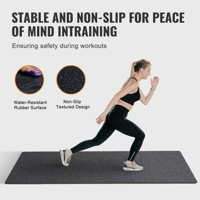Alt view image 3 of 7 - VEVOR 12 PCS 0.56" Thick Gym Floor Mats, 24" x 24" EVA Foam & Rubber Top Interlocking Workout Floor Mats with 48 sq.ft Coverage, Waterproof Exercise Puzzle Flooring for Gym, Home, Garage, Basement, B