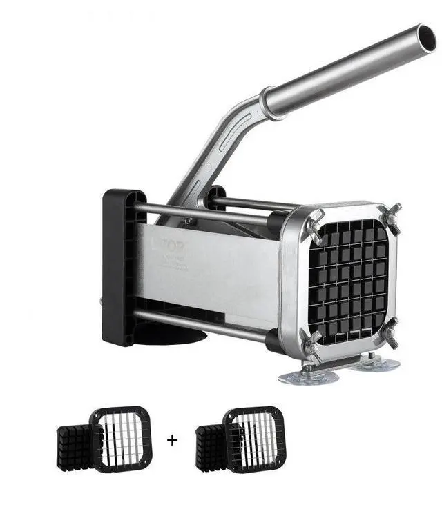 Main image of VEVOR French Fry Cutter, Potato Slicer with 1/2-Inch and 3/8-Inch Stainless Steel Blades, Manual Potato Cutter Chopper with Suction Cups, Great for Potato, French Fries, Cucumber, Vegetables, Carrot