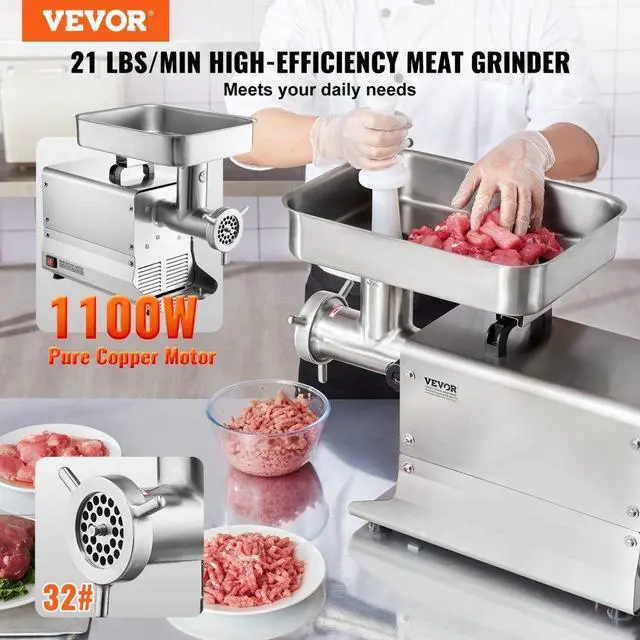 Alt view image 2 of 14 - VEVOR Commercial Electric Meat Grinder 21 Lbs/Min Sausage Stuffer Maker Kitchen