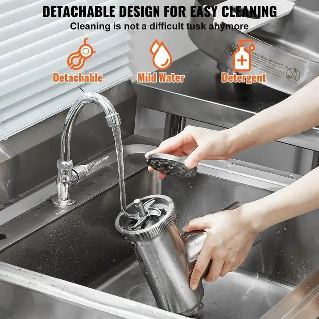 Alt view image 6 of 14 - VEVOR Commercial Electric Meat Grinder 6 Lbs/Min Sausage Stuffer Maker Kitchen