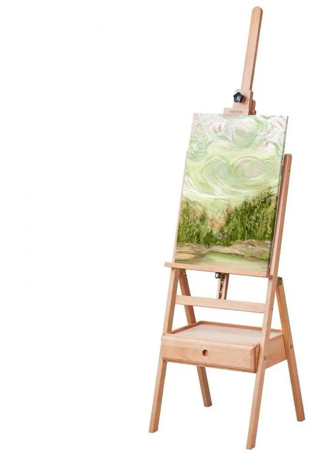 Main image of VEVOR Studio H-Frame Easel Holds Canvas Art up to 36" Beechwood Artists Easel