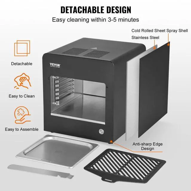 Alt view image 5 of 7 - VEVOR Electric Steak Grill 1800W Smokeless Infrared Broiler Stainless Steel Home