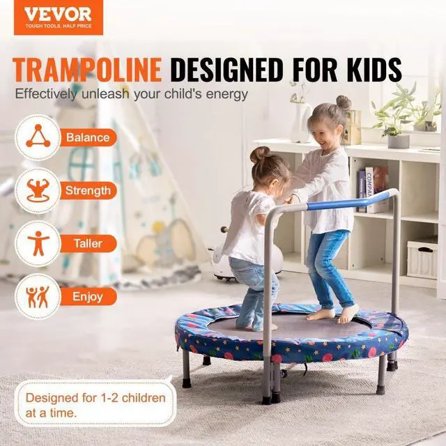 Alt view image 2 of 7 - VEVOR 36" Trampoline for Kids Foldable Mini Toddler Trampoline Indoor Outdoor