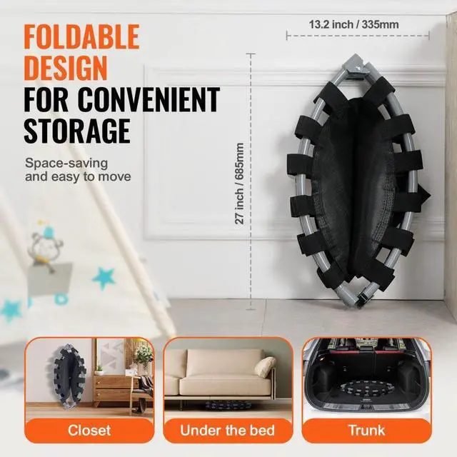 Alt view image 3 of 7 - VEVOR 36" Trampoline for Kids Foldable Mini Toddler Trampoline Indoor Outdoor