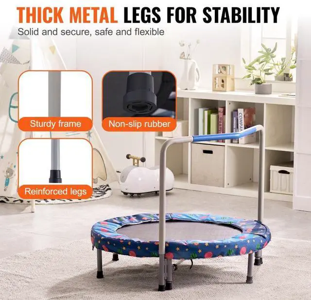 Alt view image 5 of 7 - VEVOR 36" Trampoline for Kids Foldable Mini Toddler Trampoline Indoor Outdoor
