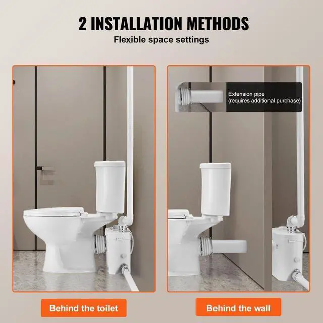 Alt view image 6 of 7 - VEVOR Macerating Toilet System with 700W Pump Upflush Toilet For Basement