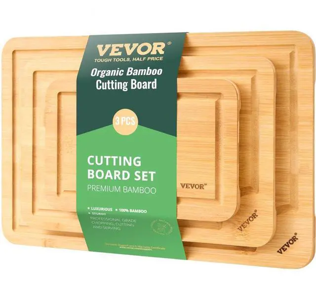 Main image of VEVOR Bamboo Cutting Board Premium Versatile Cut Board with Built-in Handle