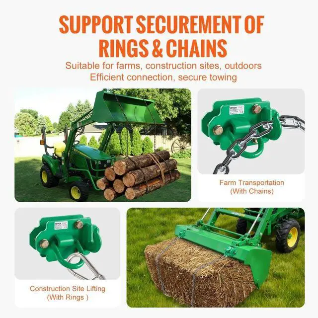 Alt view image 4 of 7 - VEVOR 3/8" Tractor Bucket Hooks Grade 70 Steel Grab Hooks 12,000 lbs for RV UTV