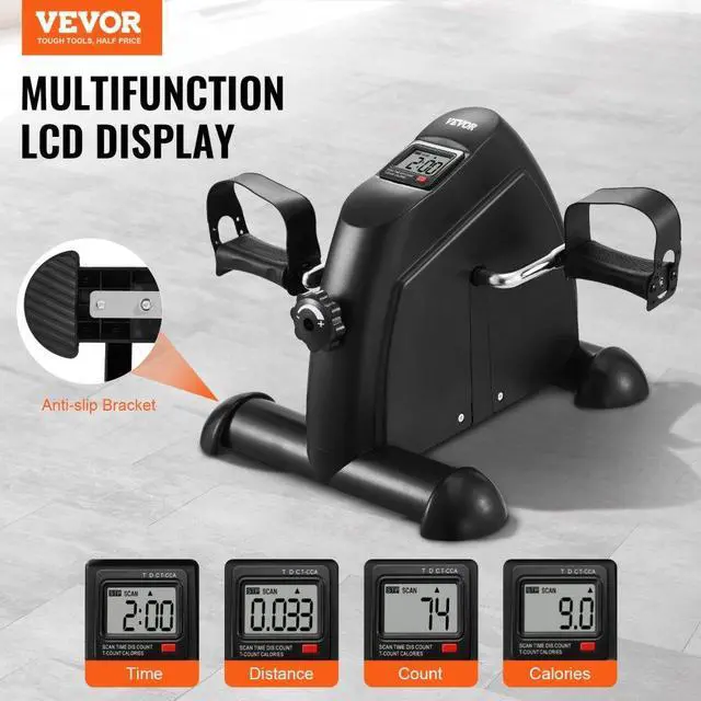 Alt view image 2 of 7 - Under Desk Bike Pedal Exerciser Portable Mini Exercise Bike for Arm Leg Exercise