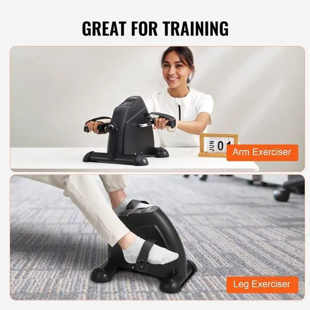 Alt view image 4 of 7 - Under Desk Bike Pedal Exerciser Portable Mini Exercise Bike for Arm Leg Exercise