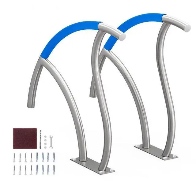 Main image of Pool Handrail 2 PCS 30x30in Stainless Steel with Base Plate for Spas