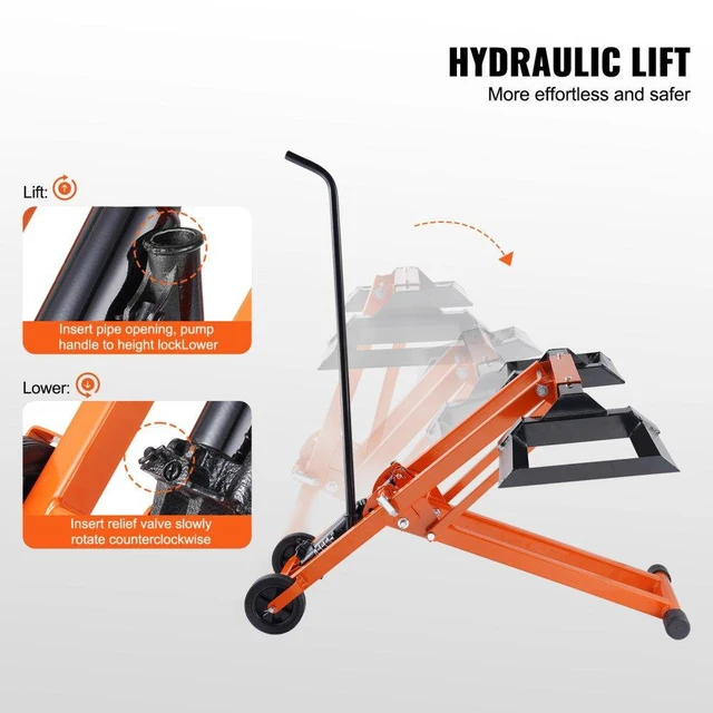 Alt view image 3 of 7 - VEVOR 500 Lbs Lawn Mower Lift with Hydraulic Jack for Riding Tractor Lawn Mowers