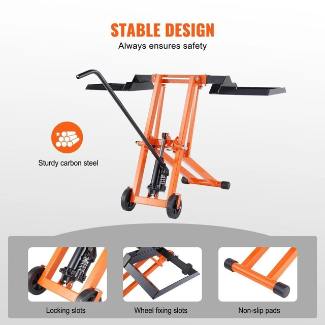 Alt view image 5 of 7 - VEVOR 500 Lbs Lawn Mower Lift with Hydraulic Jack for Riding Tractor Lawn Mowers