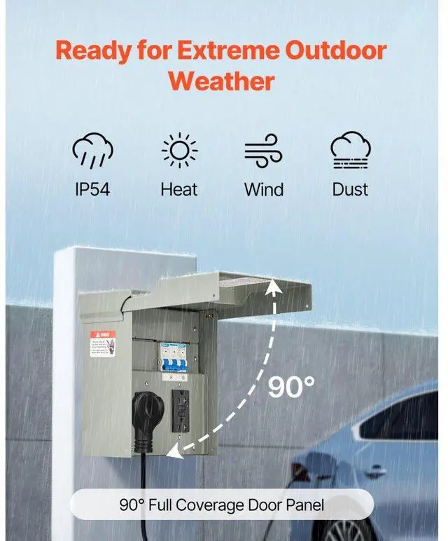 Alt view image 4 of 7 - VEVOR Temporary Power Outlet Panel RV Electrical Panel 20 50 Amp RV Outlet Box