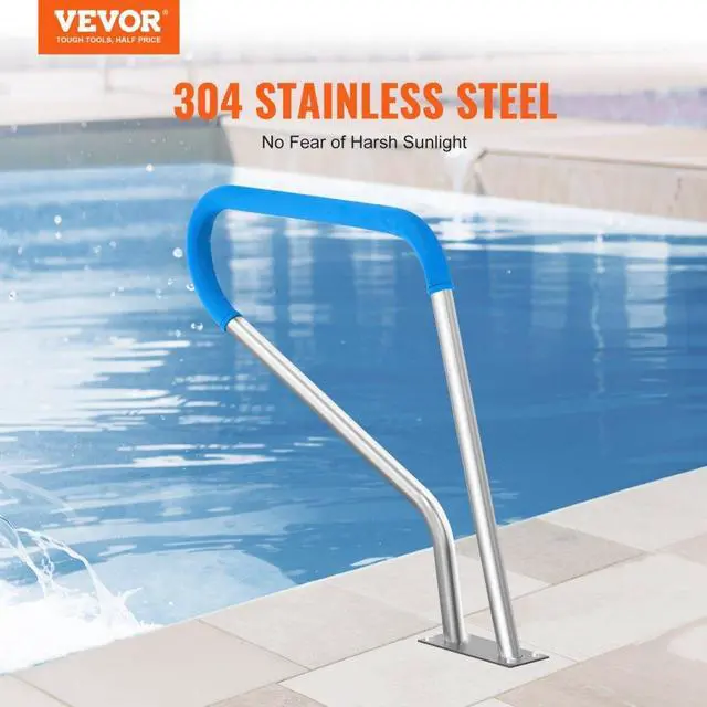 Alt view image 2 of 7 - Pool Handrail 39 x 32 inch Stainless Steel with Base Plate for Spas