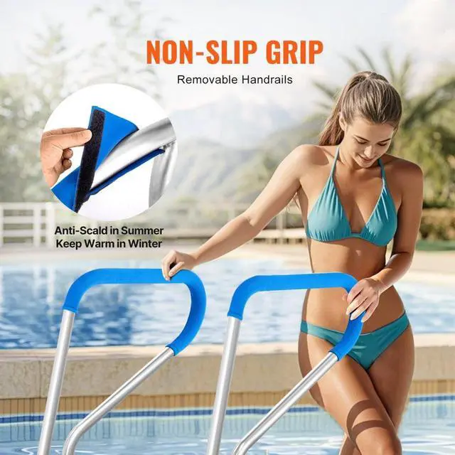 Alt view image 4 of 7 - Pool Handrail 39 x 32 inch Stainless Steel with Base Plate for Spas