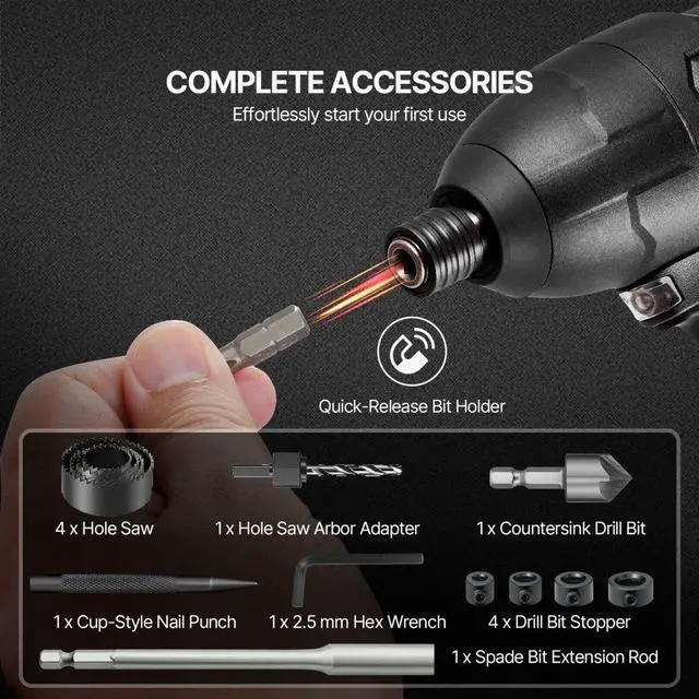 Alt view image 6 of 7 - VEVOR Drill Bit Set 246PCS Screwdriver Bit Set with Carrying Case Multi-purpose