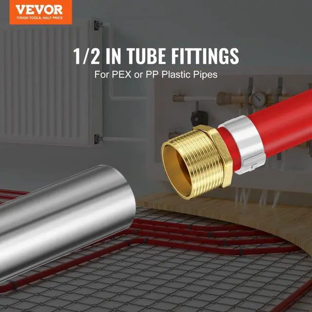 Alt view image 2 of 7 - VEVOR Pipe Fittings 1/2" 25PCS Brass Clamp-style 1/2 NPT External Thread for Air