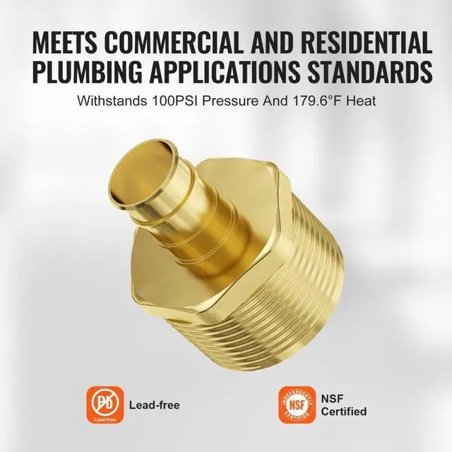 Alt view image 5 of 7 - VEVOR Pipe Fittings 1/2" 25PCS Brass Clamp-style 1/2 NPT External Thread for Air