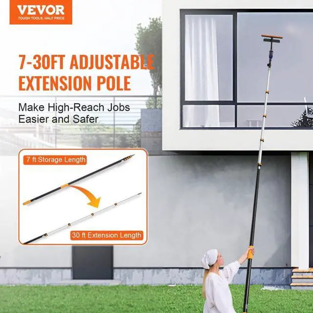 Alt view image 2 of 7 - VEVOR Telescoping Extension Pole 7 to 30 FT Multi-Purpose for Painting Dusting