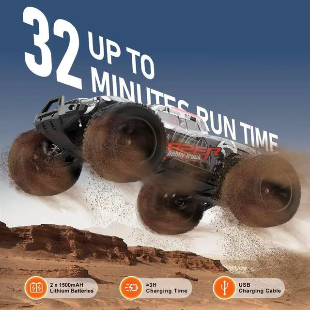 Alt view image 5 of 7 - Remote Control Car 1:14 Scale Kids RC Car All Terrain 4WD Off-Road Truck