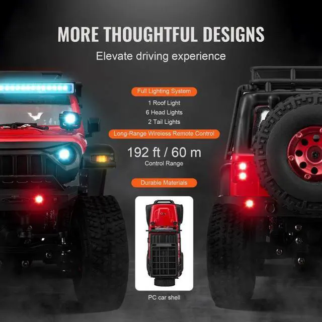 Alt view image 6 of 7 - Remote Control Car 1:24 Scale Full Lighting 4WD Off-Road Truck for Kids